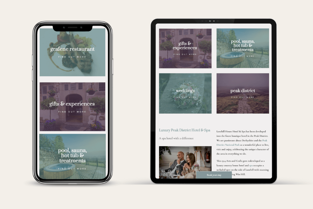 Losehill House Hotel: Web Design & Development 4 losehill site